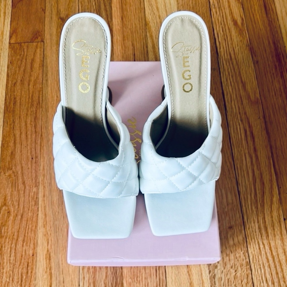 Ego by stassi white Heels womens size 6 - Picture 2 of 7